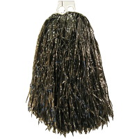 Cheerball/pompom   1x   zwart   met ringgreep   33 cm   cheerleader verkleed accessoires