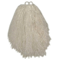 Cheerball/pompom wit   1x   met ringgreep   33 cm   Cheerleader verkleed accessoires