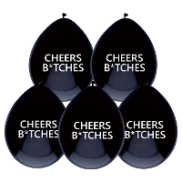 Cheers Bitches print thema ballonnen   5x stuks   Feestartikelen en versieringen   zwart