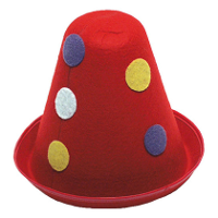 Clown verkleed hoedje voor kinderen   rood   Carnaval clown kostuum hoeden