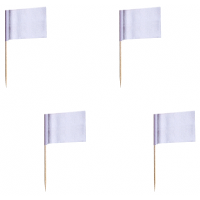 Cocktailprikkers blanco   500x   wit   8 cm   vlaggen prikkertjes