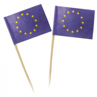 Cocktailprikkers Europa   50x st   3.5 X 5 cm   grote vlaggetjes   Landen vlaggen thema