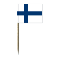 Cocktailprikkers Finland   50x   8 cm   dubbelzijdig bedrukt   houten prikkers   landen thema feest