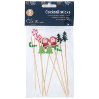 Cocktailprikkers   kerst thema   10x st   8 cm   tapas   hapjes   prikkertjes
