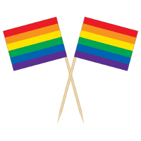 Cocktailprikkers   regenboog/pride vlag   50 stuks   8 cm   vlaggetje decoratie