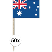 Cocktailprikkers vlag Australie   50x stuks   8 cm vlaggetjes   landen decoratie   Prikkertjes
