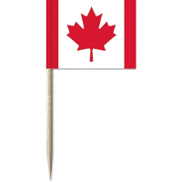 Cocktailprikkers vlag Canada   50x stuks   8 cm vlaggetjes   landen decoratie   Prikkertjes