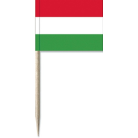 Cocktailprikkers vlag Hongarije   50x stuks   8 cm vlaggetjes   landen decoratie   Prikkertjes