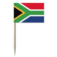 Cocktailprikkers vlag Zuid Afrika   50x stuks   8 cm vlaggetjes   landen decoratie   Prikkertjes