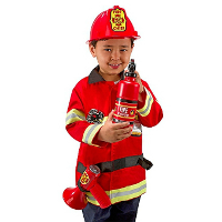 Complete brandweer verkleedlkleding outfit voor kinderen   rood   6 delig   3 tot 6 jaar