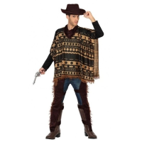 Cowboy verkleed kostuum met poncho   voor heren   carnavalskleding   western