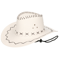 Cowboyhoed suede look   Ecru/wit   carnaval verkleed hoeden   volwassenen