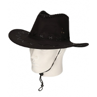Cowboyhoed suede look   Zwart   carnaval verkleed hoeden   volwassenen