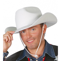 Cowboyhoed   wit   vilt   volwassenen   western hoed   verkleedhoed cowboy