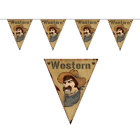 Cowboys en western thema Vlaggenlijn   500 cm   versiering   slinger