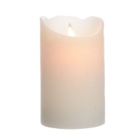 Merkloos Creme witte LED kaarsen/stompkaarsen 12 cm flakkerend