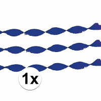 Crepe papier feest slingers/guirlande   1x   6 meter   blauw   feestversiering   uni kleuren