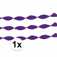 Crepe papier feest slingers/guirlande   1x   6 meter   paars   feestversiering   uni kleuren