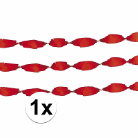 Crepe papier feest slingers/guirlande   1x   6 meter   rood   feestversiering   uni kleuren