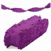 Crepe papier feest slingers/guirlande   6 meter   paars   feestversiering   uni kleuren