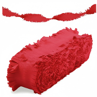 Crepe papier feest slingers/guirlande   6 meter   rood   feestversiering   uni kleuren