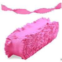 Crepe papier feest slingers/guirlande   6 meter   roze   feestversiering   uni kleuren