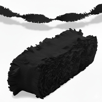 Crepe papier feest slingers/guirlande   6 meter   zwart   feestversiering   uni kleuren