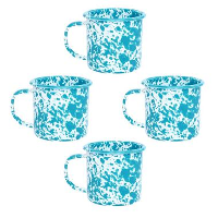 Crow Canyon Home Mokkenset Splatter   4 Stuks   Turquoise