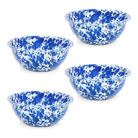 Crow Canyon Home Serviesset Splatter   4 delig   Blauw