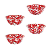 Crow Canyon Home Serviesset Splatter   4 delig   Rood