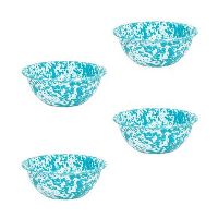 Crow Canyon Home Serviesset Splatter   4 delig   Turquoise