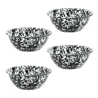 Crow Canyon Home Serviesset Splatter   4 delig   Zwart
