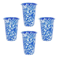 Crow Canyon Home Tumblers Splatter   4 Stuks   Blauw