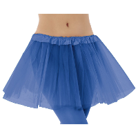 Dames verkleed rokje/tutu   tule stof met elastiek   blauw   one size