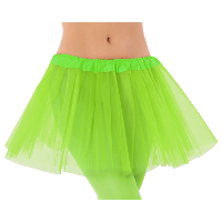 Dames verkleed rokje/tutu   tule stof met elastiek   fluor groen   one size