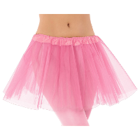 Dames verkleed rokje/tutu   tule stof met elastiek   lichtroze   one size