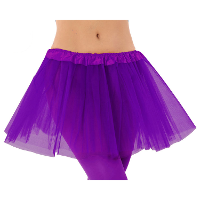 Dames verkleed rokje/tutu   tule stof met elastiek   paars   one size