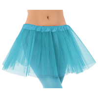Dames verkleed rokje/tutu   tule stof met elastiek   turquoise blauw   one size