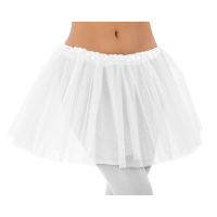 Dames verkleed rokje/tutu   tule stof met elastiek   wit   one size