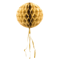 Decoratie bol   gold   30 cm   crepe papier   versiering   feestversiering