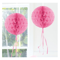 Decoratie bol   lichtroze   30 cm   crepe papier   versiering   feestversiering