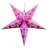 Decoratie kerstster   lampion   roze   60 cm   vouwbare ster   kerstversiering