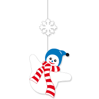 Decoratie plafond hanger sneeuwpop   winter thema   apres ski of kerst   50 x 30 cm   versiering