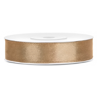 Decoratie satijn sierlint   goud   12 mm x 25 meter   Cadeaulint satijnlint