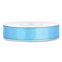 Decoratie satijn sierlint   lichtblauw   12 mm x 25 meter   Cadeaulint satijnlint