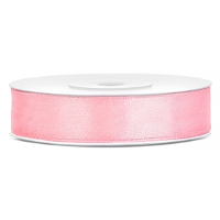 Decoratie satijn sierlint   lichtroze   12 mm x 25 meter   Cadeaulint satijnlint