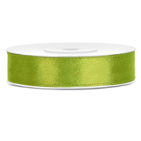 Decoratie satijn sierlint   lime groen   12 mm x 25 meter   Cadeaulint satijnlint