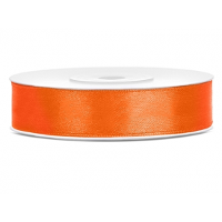 Decoratie satijn sierlint   oranje   12 mm x 25 meter   Cadeaulint satijnlint