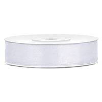 Decoratie satijn sierlint   wit   12 mm x 25 meter   Cadeaulint satijnlint