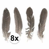 Decoratie   veren   Fazant   set van 8x stuks   Sierveren   22cm